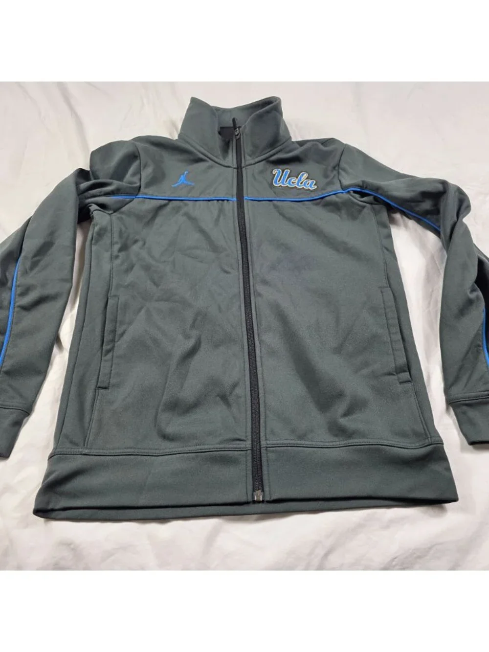 Air Jordan UCLA Mens Size Small Track Jacket Black Blue Full Zip Athletic
